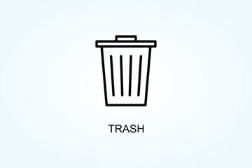 Trash Vector  Or Logo Sign Symbol Illustration
