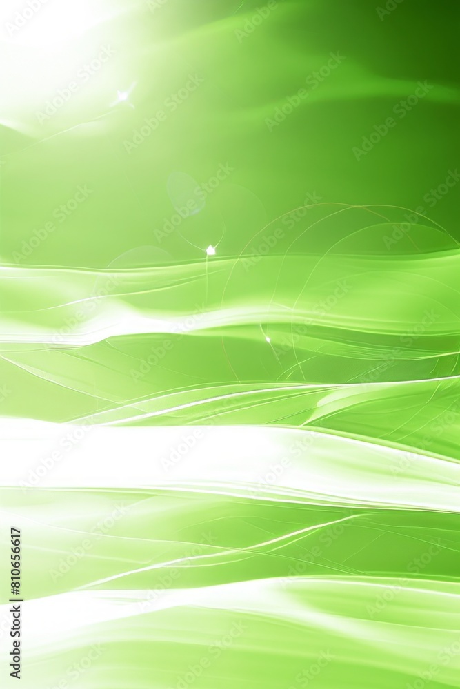 Aufkleber abstract green and white light rays with particles on a luminous background
