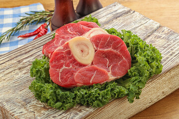 Raw ossobuco beef meat for cooking