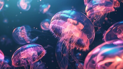 透明なピンクのクラゲ2