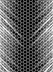 Hexagon Vector halftone pattern. Abstract technology background. Black and white geometric pattern. Vector Formats