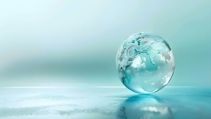 Embracing Eco-Friendly Practices on Earth Day with a Glass Globe. Concept Earth Day, Eco-Friendly Living, Environmental Sustainability, Glass Globe, Green Practices