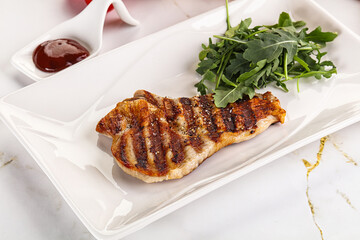 Delicous grilled pork meat steak