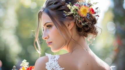Naklejka premium Boho wedding, Beach, Forest, AI generated