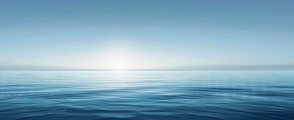 Obraz premium Experience the calm allure of a serene ocean during summer, a sight of resting, enjoyment, and travel, inviting vacation vibes and tranquil reflections