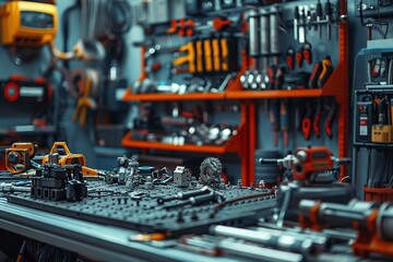 Concept of auto service and repair workshop vehicle. Generative Ai