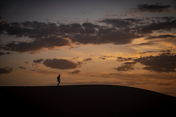 silhouette of a person on a sunset Morocco