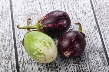 Heap of raw asian baby eggplant