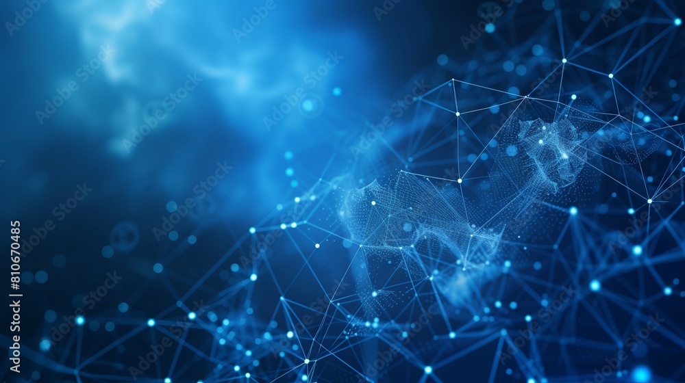 Poster futuristic network of cloud computing and blockchain technology - a vibrant 3d polygonal illustratio