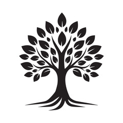 Tree silhouette logo icon  isolated Vector illustrations