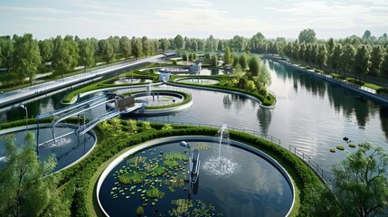 Hightech water recycling processes in sustainable urban planning