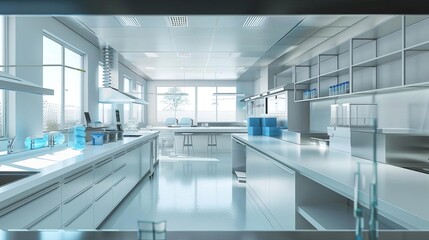 Obraz premium Modern laboratory environments emphasizing cleanliness and technology
