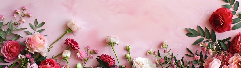 Asymmetrical Boho Flower Frame with Vibrant Floral Arrangement