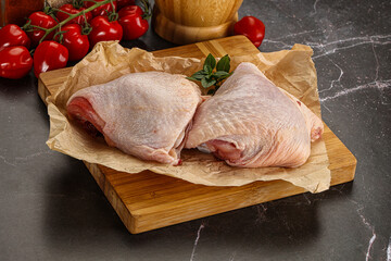 Raw chicken thigh for cooking