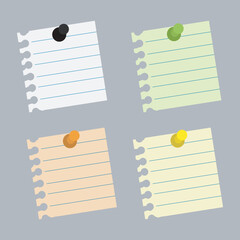 set of papers with pins