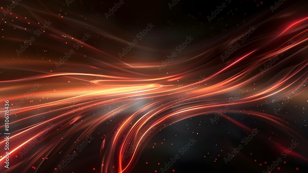 Aufkleber abstract dark background with red glowing curve lines for modern tech theme. concept abstract design