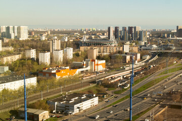 MOSCOW, Russia - April 20, 2024 : view from the Izmailovo Beta hotel on the North-Eastern chord....