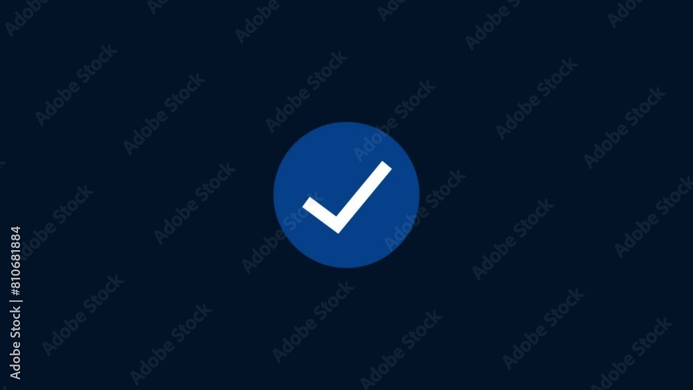 Poster check mark icon animation. animation in motion graphics of a check mark symbol.