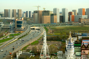 MOSCOW, Russia - April 20, 2024 : view from the Izmailovo Beta hotel on the North-Eastern chord....