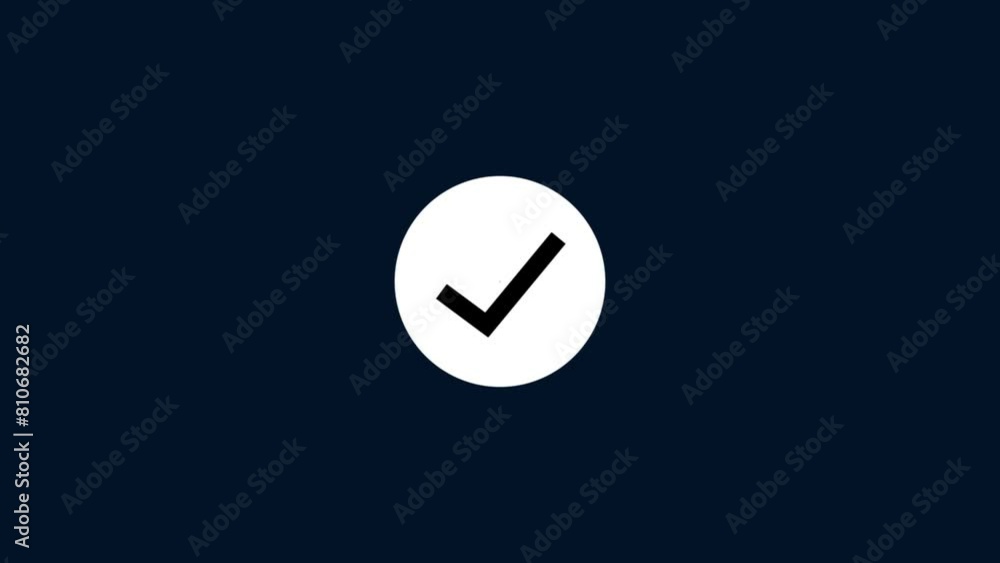 Poster check mark icon animation. animation in motion of a check mark symbol.