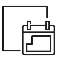 Box Calendar Line Icon