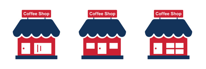 Naklejka premium Coffee shop icon. Cafe icon, vector illustration