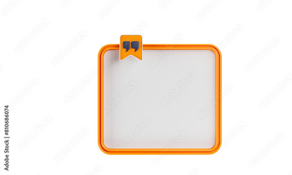 Poster 3d rendering quote frames box blank templates realistic minimal text info design box banner design