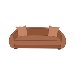 kids drawing cartoon Vector illustration sofa icon Isolated on White