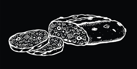 Vector illustration of an olive bread
