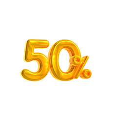 3d sales discount Number 50 percentage price tag for discount sale promotion concept by 3d render

