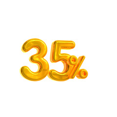 3d sales discount Number 35 percentage price tag for discount sale promotion concept by 3d render
