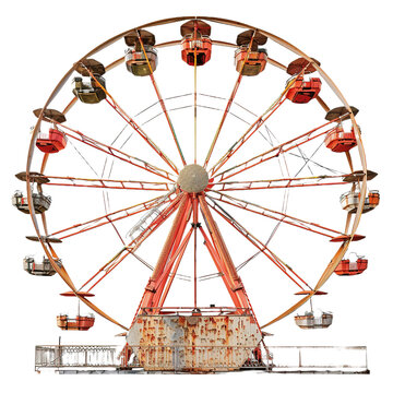 recommend clip art: A portrait of a Ferris wheel isolated on white or transparent background