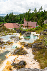 Sipoholon Hot Springs are hot springs in Tapanuli. This sulfur-containing bath was formed due to the eruption of Mount Martimbang