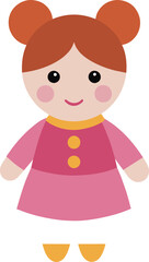 illustration children's toy of a cute doll girl