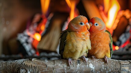 Lovebirds cuddling up with a warm blanket on a chilly evening
