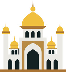 Mosque design over white background, vector illustration. Flat design.