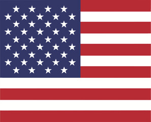 Flag of the United States of America, vector illustration, no transparency