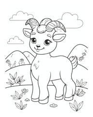 Animal coloring book page 