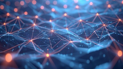 Intricate network connection data structure visualization: a 3d rendered insight into information technology and big data complexity