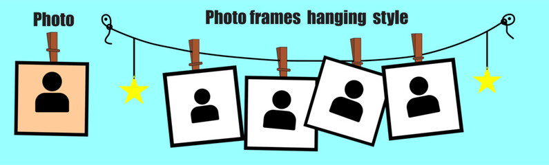 Photo frames decoration theme hanging on line style