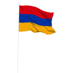 Vector illustration of wavy Armenia flag on transparent background