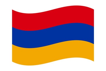 Vector illustration of wavy Armenia flag on transparent background