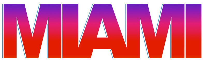 Miami, logo, creative text design, Illustration