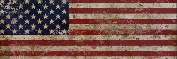 Weathered American flag with vintage appeal