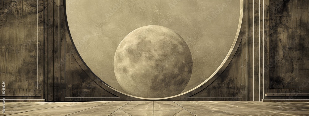 Poster circles along the edges of the page framing a blank space in the center for symbol or text.