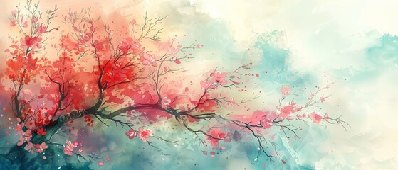 Watercolor style wallpaper each brushstroke captures the essence of a world untouched by time, where beauty knows no bounds.