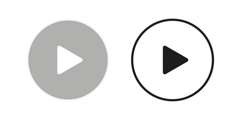 Play button icon set vector illustration.