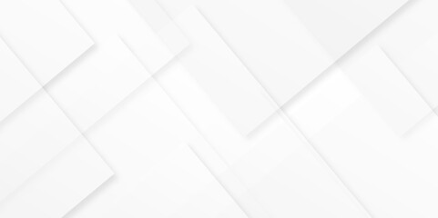 Vector Modern abstract white curve square lines triangle technology . white light grey background. Space design concept. Decorative web layout poster, banner. White grey background design.