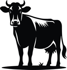 cow silhouette vector easy to use