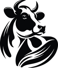 cow silhouette vector easy to use